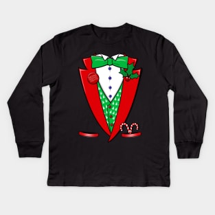 The Festive Tuxedo Kids Long Sleeve T-Shirt